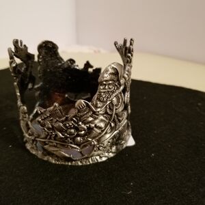 Unk Metallic Santa Sleigh Candle Holder